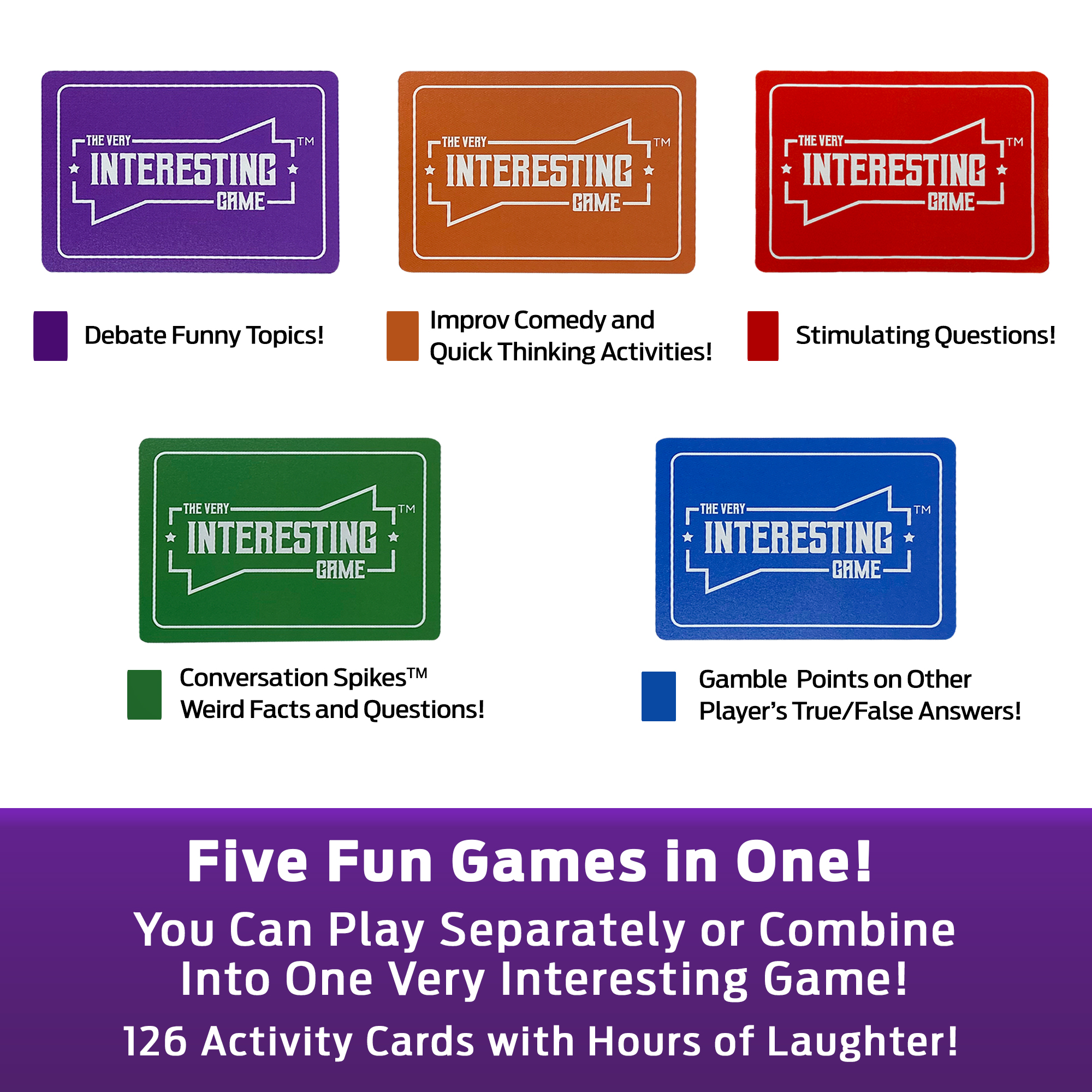 A breakdown of the different games inside the Interesting Conversations game.